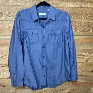 Lacoste Blue Collared Long Sleeve Button Down Shirt Size 40/ medium